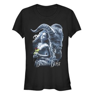 Juniors Womens Beauty and the Beast Frosted Lovers T-Shirt - 1 of 3