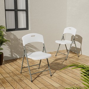 Folding Chair Comfy PU Leather Padded Folding Chairs for Outside and Indoor - 1 of 4