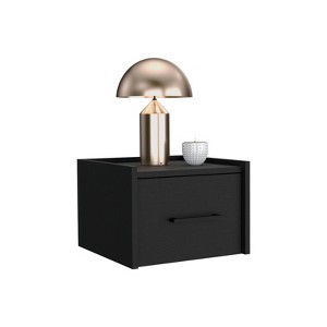 TIRAMISUBEST Dark Brown Floating Nightstand with Handy Drawer, Space-Saving Design for Rustic Bedrooms - 1 of 4