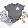 Simply Sage Market Women's Embroidered Clover St. Patrick's Day Short Sleeve Garment Dyed Tee - 3 of 3