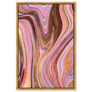 Doll Memories - Pink Geode Canvas Mineral Agate Geode Wall Art by Art Remedy Framed - 1 of 4