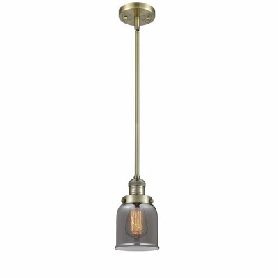 Bell - 1 Light Stem Hung Mini Pendant In Industrial Style-10 Inches Tall and 5 Inches Wide