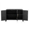 Hostack Curved Sideboard Cabinet with Gold Handles and Adjustable Organizers for Living Room, Antique Black - 2 of 4