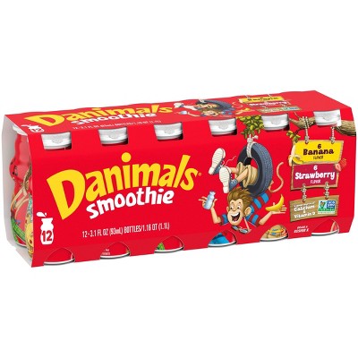 Danimals Strawberry &#38; Banana Split Kids&#39; Smoothies - 12ct/3.1 fl oz Bottles_2