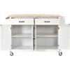 YOOCOZZ Rolling Kitchen Island with Solid Wood Top, Adjustable Shelves and Ample Storage - 2 of 4