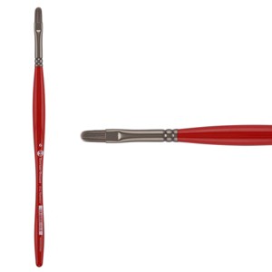 Borciani Bonazzi UNICO Silver Synthetic Series 812 Paint Brush, Filbert 1 - Medium Handle Paintbrush Handcrafted in Italy, Cruelty-Free, Acrylic, Oil, - 1 of 4