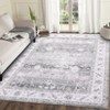 Washable Vintage Rug Non Slip Low Pile Rug Soft Throw Floor Cover Floral Foldable Indoor Carpet for Living Room Bedroom Playroom Nursery - 2 of 4