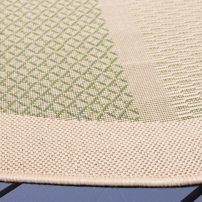 Natural and Olive Rectangular Synthetic Indoor/Outdoor Rug