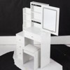 SEVOBAL Dressers Compact Vanity Table Set with Sliding Mirror Cushioned Stool and Ample Storage for Bedroom, White, 29.2"*12.6"*50.4" - 4 of 4