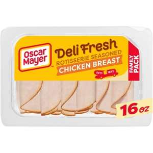 Oscar Mayer Deli Fresh Rotisserie Seasoned Chicken Breast Sliced Lunch Meat Family Size - 16oz - 1 of 4