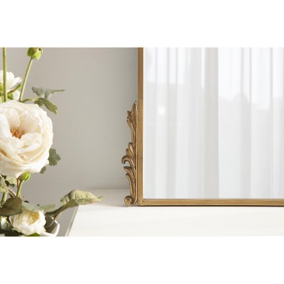 Gold Ornate Arched Wall Mirror with Garland Detailing