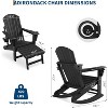 homfan Rocking Adirondack Chairs, Folding Adirondack Rocking Chair With Footrest,  With Retractable Ottoman and Cup Holder - 2 of 4