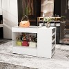 FUFU&GAGA White Glass-Drawer Buffet Island Storage Display Organizer Unit Closet - 3 of 4