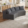 Curved Corduroy Modular Sectional Sofa, Symmetrical Semi-Circular Couch with 4 Pillows, Foam-Filled No Assembly Sofa for Living Room, Office, Bedroom - 2 of 4