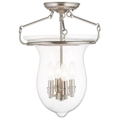 Livex Lighting Canterbury 4 - Light Semi-Flush Mount in  Brushed Nickel