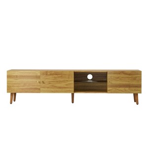 TIRAMISUBEST 70" Brown Oak TV Stand Mid Century Modern Entertainment Center with Mobile File Cabinet Storage - 1 of 4