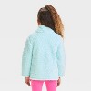 Toddler Girls' Disney The Little Mermaid Ariel Embroidered Fleece Pullover Quarter Zip Sweatshirt - Light Blue - 2 of 3
