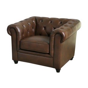 Lincoln Tufted Chesterfield Armchair Brown - Abbyson Living, Camel