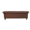 Streamdale House 84' BLACK PU Rolled Arm Chesterfield Three Seater Sofa. - 3 of 4