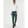 Lars Amadeus Men's Plaid Printed Slim Fit Flat Front Business Dress Pants - 3 of 4