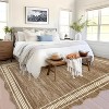 8x10 Scalloped Washable Area Rug, Low-Pile Soft Non-Slip Indoor Carpet for Living Room, Bedroom, Camel - 2 of 4