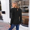Women's Black Lace Knit Top with Keyhole Back Detail - Cupshe - 3 of 4