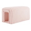 Syemin Ottomans and Benches Ottoman Bench Storage Foot Rest, Corduroy Bench with Cat's Nest to Hide, Shoe Cabinet Bench, Pink, 33"*16.93"*16.53" - 2 of 4