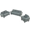 INFURNIC Sofas Comfortable Sectional 3 Set Plush Cushions Sturdy Frame Modern Design for Living Room Bedroom, Grey, 30.2"*23.1"*24.4" - 2 of 4