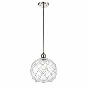 Farmhouse Rope - 1 Light Stem Hung Mini Pendant In Industrial Style-13 Inches Tall and 10 Inches Wide - 1 of 1