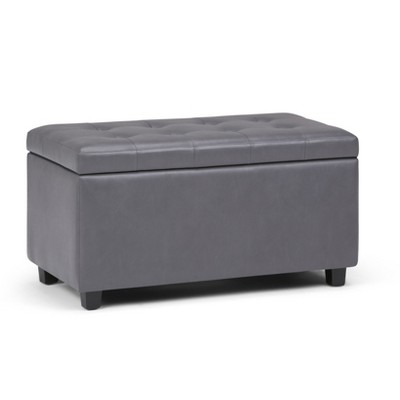 NicBex Multi-functional Ottoman with Storage, Ottoman Foot Rest with Safety Hinge and Tufted Top for Bedroom, Living Room, Gray