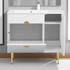 36" Modern Bathroom Vanity with Resin Sink, White Cabinet with Soft-Closing Doors, Drop-Down Storage, Freestanding Design - 4 of 4