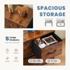 GlasFlength Decorative Storage Cabinets Tall Dresser Fabric Storage Tower ,5 Drawers Wood Top for Kid Room, Nursery, Brown 39.4"*11.8"*20.9" - 3 of 4