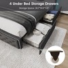 LED Bed Frame, Upholstered Platform Bed Frame with Wingback Headboard - 3 of 4