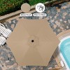 Gulches 7.5ft Patio Outdoor Table Market Yard Umbrella with Push Button Tilt/Crank, 6 Sturdy Ribs for Garden, Deck, Backyard, Pool,Tan - 4 of 4