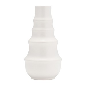 Sagebrook Home Decorative Ceramic Vase - Contemporary Ring Patterned Flower Vases for Home, Office Decorative - 1 of 4