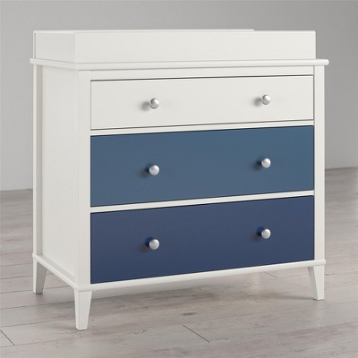 Image of Little Seeds Monarch Hill Poppy 3 Drawer Changing Table with 2 Sets of Knobs, Blue