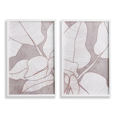 Plum & Post Palm Leaf Prints, Set Of 2
