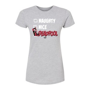 Women's - Marvel - Naughty Nice Deadpool Fitted Graphic T-Shirt - 1 of 2