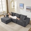 Sectional Sofa - L Shaped Boneless Cloud Couch with 67.5" Chaise, Reversible L/R Facing, No Assembly Required, Corduroy Fabric - 2 of 4