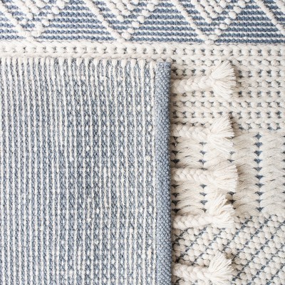 Elevated Elegance Hand-Knotted Blue Wool Area Rug 6' x 9'