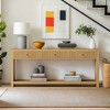 Hommoo 70.9 inch Console Table with 3 Drawers Oak - 2 of 4