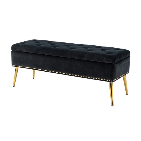 Hippolytus Storage Bench With Nailhead Trim And Button-tufted For ...