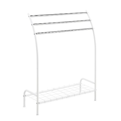 SunnyPoint Freestanding 3 Hanging Bar Towel Rack White (YP-TOWEL-WHT)