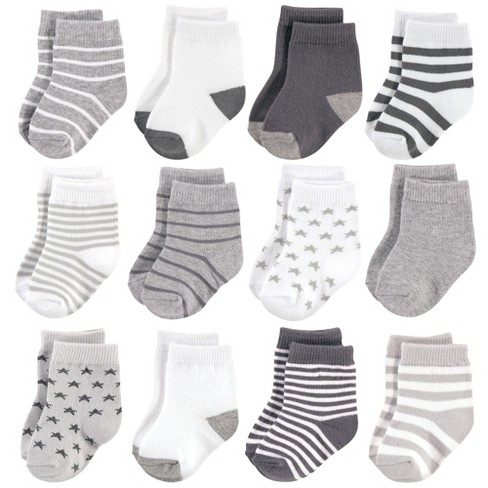 Hudson Baby Infant Unisex Cotton Rich Newborn And Terry Socks, Gray ...