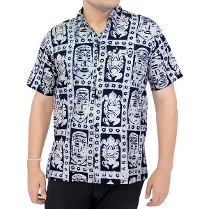 LA LEELA Men's Hawaiian Shirt Camp Casual Short Sleeve Button Down Beach Shirts for Men - 1 of 3