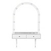 Wall Mounted Vanity Desk with LED Mirror & Power Outlet, Space-Saving Floating Dressing Table with Drawers for Bedroom-Cuddlewood - 3 of 4