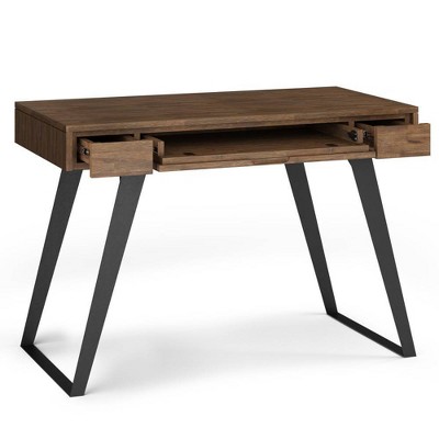 Mitchell Small Desk Rustic Natural - Wyndenhall: Solid Acacia, Metal ...