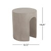 Christopher Knight Home Murphy Modern Outdoor U Shape Lightweight Concrete Side Table, Light Gray - 3 of 4