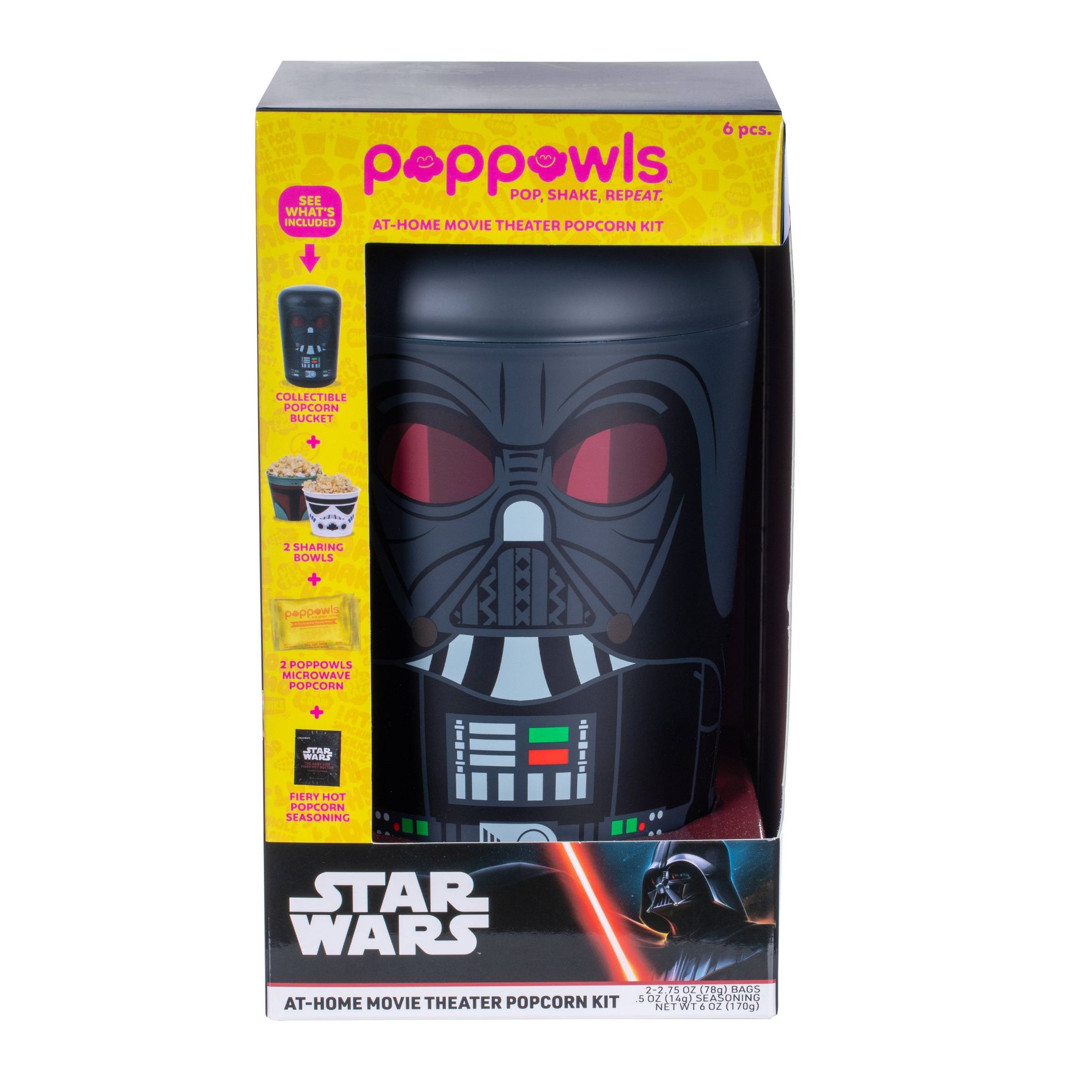 Poppowls Star Wars Darth Vader Microwave Popcorn Kit - 6oz