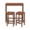Arceso 38 inch Bar Table and Chairs Set, Acacia Wood Pub Table with 2 Stools, Rectangular Counter Height Table Set for Dining Room, Kitchen - 2 of 4